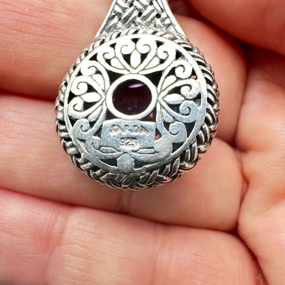 Sarda Bali Designer Sterling Silver Blue Pink Mystic Quartz Pendant 4 Necklace - Picture 4 of 5